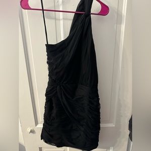 Armani Exchange One Shoulder Black Dress